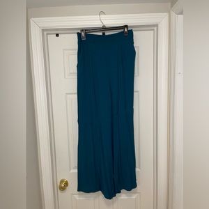Free people teal palazzo wide leg pants